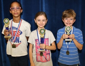 Third grade winners are Emily Lamb (1st), Lauren Curry (2nd), and Colin Smolnik (3rd).