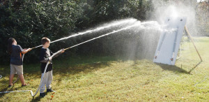 Children were able to partake in several activities as well, such as a water hose spraying contest to fill up a bottle.