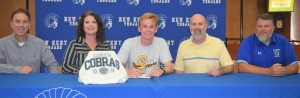 Adam Caldwell will continue to perform on the pitch as he makes his commitment to Coker College.