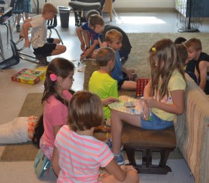 Some kids elected to beat the heat by enjoying board games inside classrooms.