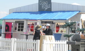 Tailgating setups along the track, some more elaborate than others, often conformed to this year's Dogwood Classic theme that embraced James Bond and Casino Royale.