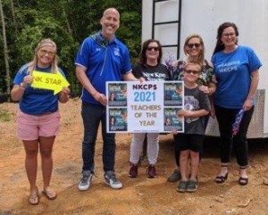 New Kent Elementary School teacher Carmen Jones (second from right) was recognized as the Teacher of the Year for her contributions to the classroom.