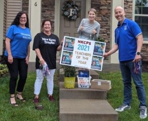 Rachel Fish (second from right) was named New Kent Middle School’s Teacher of the Year.