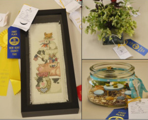 Artwork, a centerpiece, and a mason jar created by Tracy Bryan are on display as part of the sweepstakes winner’s compilation to earn the top spot.